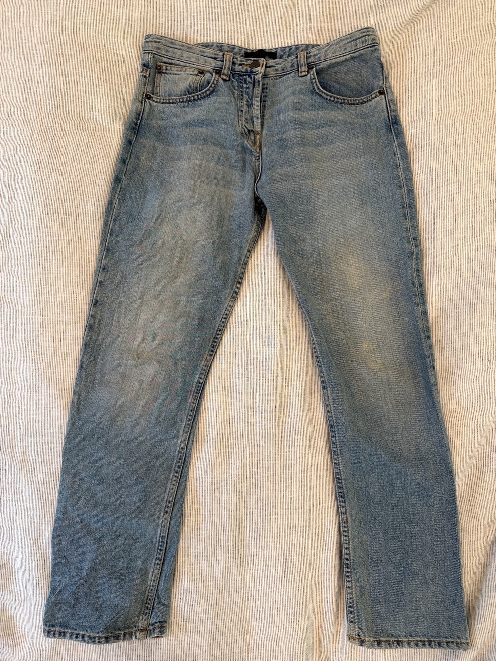 The Row Women's Straight Leg Jeans in Blue Size 2